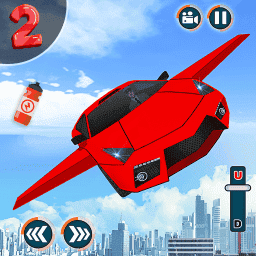 Flying Car Robot Shooting Game